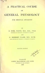 Cover of: practical course of general physiology: for medical students.