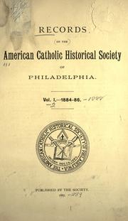 Cover of: Records of the American Catholic Historical Society of Philadelphia. by 