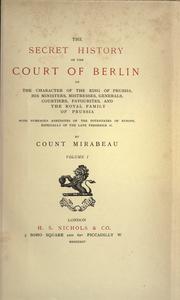 Cover of: The secret history of the court of Berlin