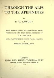 Cover of: Through the Alps to the Apennines by Paul G. Konody