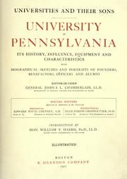 Cover of: University of Pennsylvania by Joshua Lawrence Chamberlain, Joshua Lawrence Chamberlain