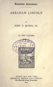 Cover of: Abraham Lincoln. by John Torrey Morse
