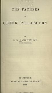 Cover of: The fathers of Greek philosophy