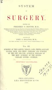 Cover of: System of surgery. by Frederic Shepard Dennis