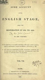 Cover of: Some account of the English stage, from the restoration in 1660 to 1830. by Genest