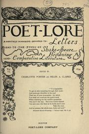 Front cover of Poet lore by Unknown