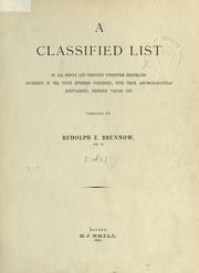 Cover of: A classified list of all simple and compound Cuneiform ideographs