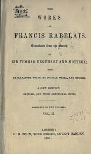 Cover of: works of Francis Rabelais.: Translated from the French