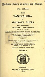 Cover of: Tantraloka of Abhinava Gupta, with commentary by Rajanaka Jayaratha
