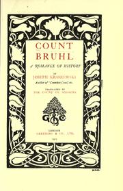 Cover of: Count Brühl: a romance of history