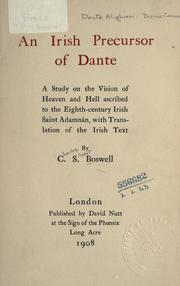 Cover of: An Irish precursor of Dante by Charles Stuart Boswell