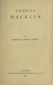 Cover of: Charles Macklin