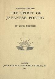 Cover of: The spirit of Japanese poetry by Yoné Noguchi