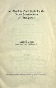 Cover of: absolute point scale for the group measurement of intelligence