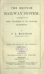 Cover of: The British railway system by J. L. Maclean