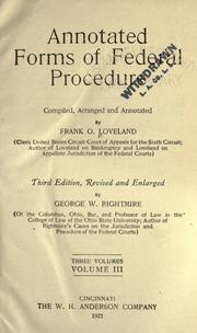 Cover of: Annotated forms of federal procedure