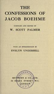 Cover of: The confessions of Jacob Boehme