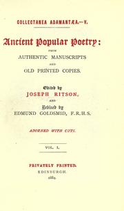 Cover of: Ancient popular poetry by Ritson, Joseph