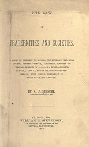 Cover of: law of fraternities and societies ... with special reference to their insurance feature.