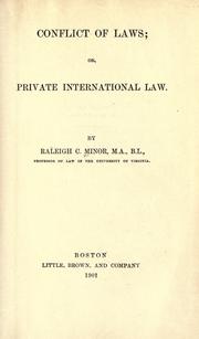 Cover of: Conflict of laws, or, Private international law