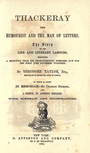 Cover of: Thackeray the humourist and the man of letters. | John Camden Hotten
