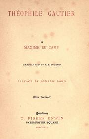 Cover of: Théophile Gautier by Maxime Du Camp