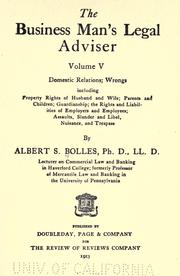 Cover of: The Business man's legal adviser by Bolles, Albert Sidney