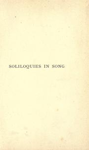 Cover of: Soliloquies in song