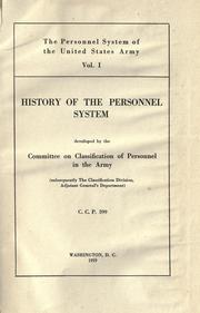 Cover of: personnel system of the United States army.