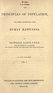Cover of: The principles of population by Archibald Alison