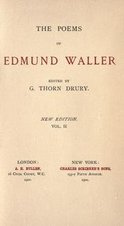 The poems of Edmund Waller by Edmund Waller