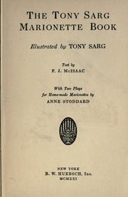 Cover of: The Tony Sarg marionette book by Frederick John McIsaac