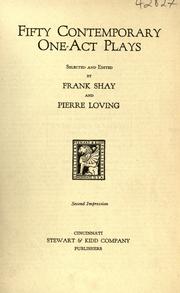 Cover of: Fifty contemporary one-act plays