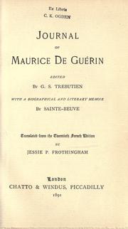 Cover of: Journal of Maurice de Guérin