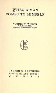 Cover of: When a man comes to himself by Woodrow Wilson