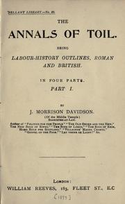 Cover of: annals of toil: being labour-history outlines, Roman and British.