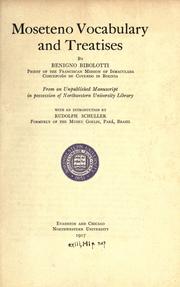 Cover of: Moseteno vocabulary and treatises