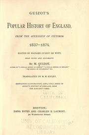 Cover of: Guizot's Popular History of England: From the Accession of Victoria, 1837-1874