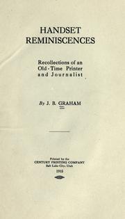Front cover of Handset Reminiscences by J. B. Graham
