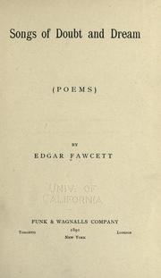 Cover of: Songs of doubt and dream (poems)