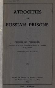 Cover of: Atrocities in Russian prisons