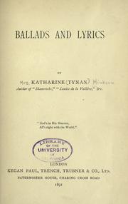 Cover of: Ballads and lyrics by Katharine Tynan
