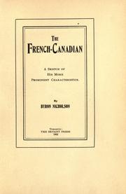 Cover of: The French-Canadian by Byron Nicholson
