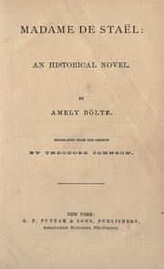 Cover of: Madame de Staël by Amely Bölte, Amely Bölte