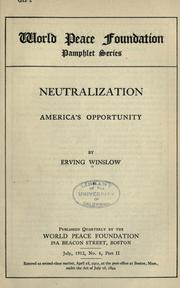 Cover of: Neutralization by Erving Winslow