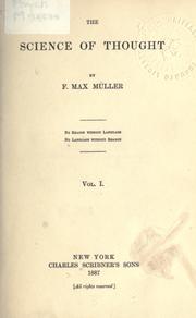Cover of: The science of thought. by F. Max Müller