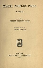 Cover of: Young people's pride by Stephen Vincent Benét