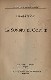 Cover of: La sombra de Goethe.