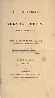 Cover of: Illustrations of German poetry, with notes. by Elijah Barwell Impey