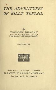 Cover of: The adventures of Billy Topsail by Norman Duncan